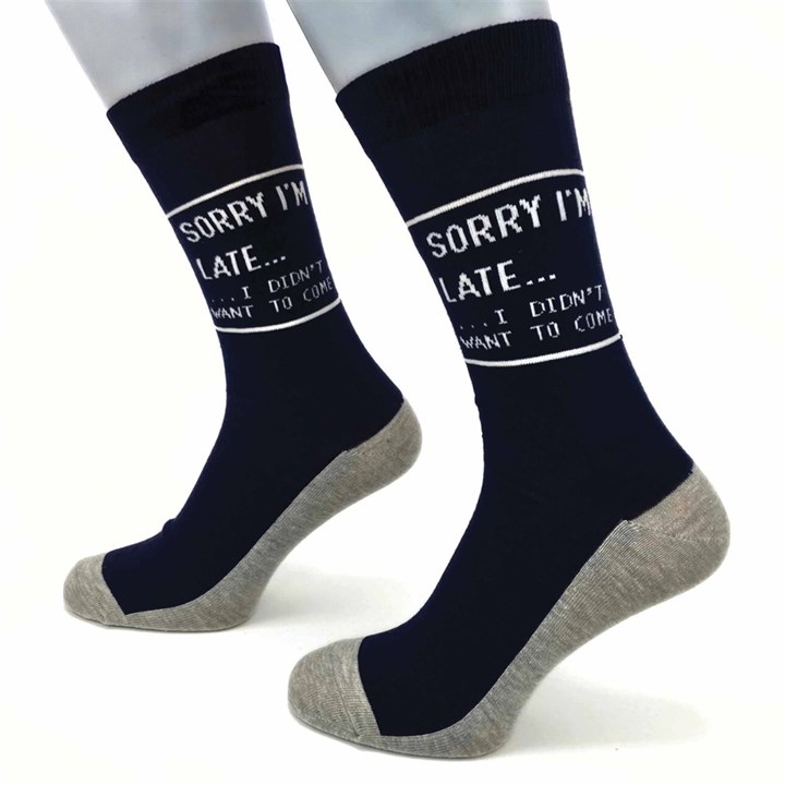 Sorry Im Late Socks - Size 7 - 11