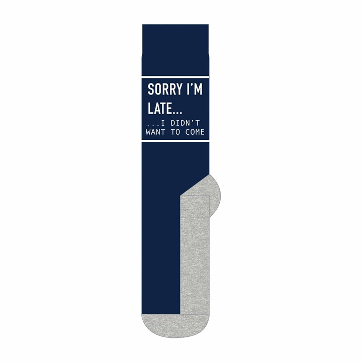 Sorry Im Late Socks - Size 7 - 11