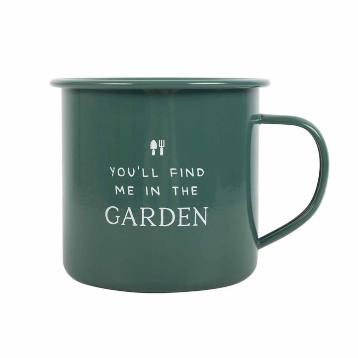 Find Me In The Garden Enamel Mug