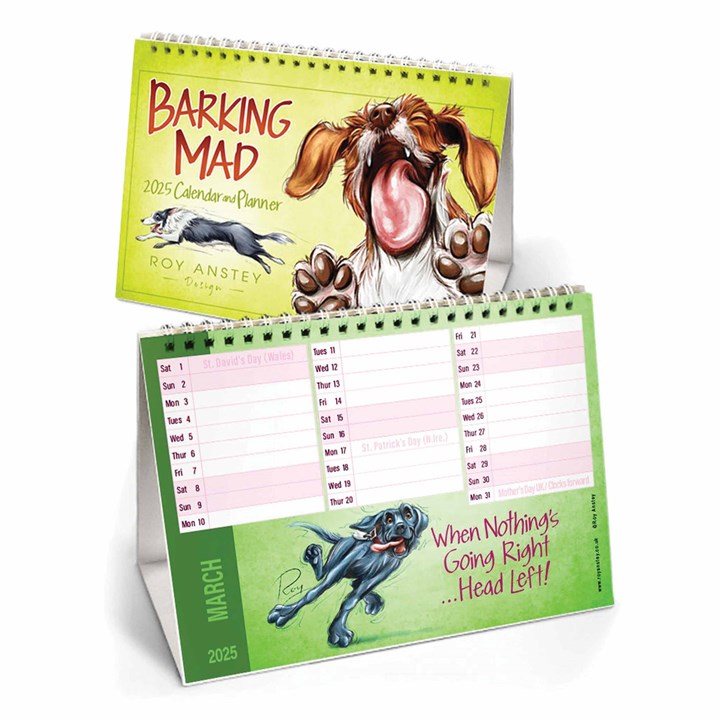 Roy Anstey, Barking Mad Easel Desk Calendar 2025