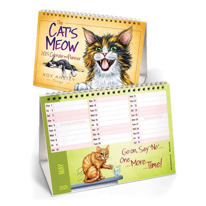 Roy Anstey, The Cat's Meow Easel Desk Calendar 2025