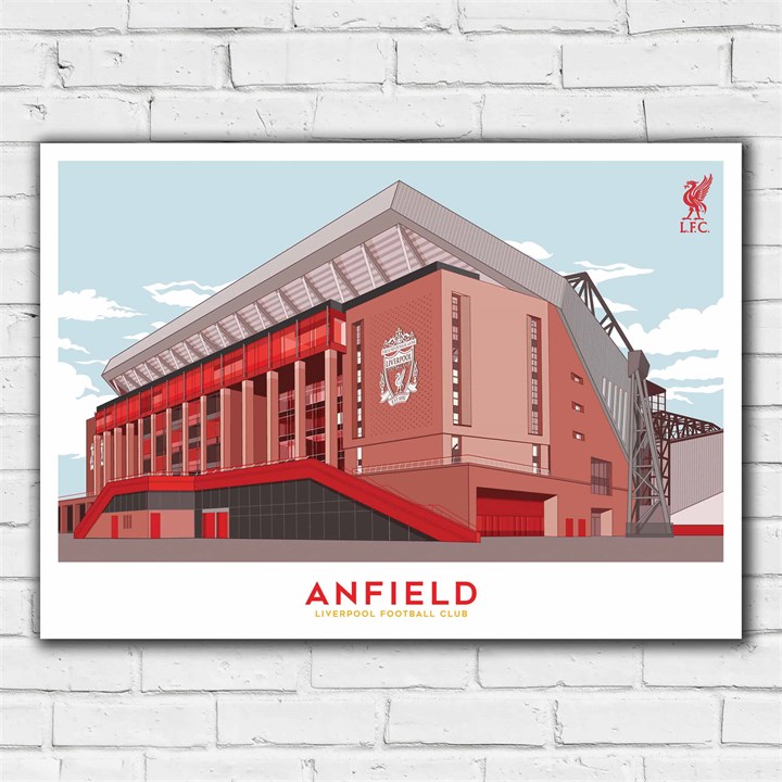 Liverpool FC A2 Old Anfield Illustrated Stadium Poster