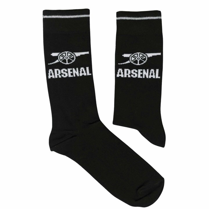 Arsenal FC Cannon Black & White Socks - Size 7 - 11